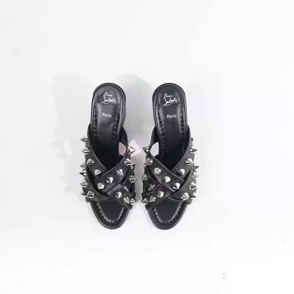 Sepatu CHRISTIAN LOUBOUTIN SPIKE CLUB 85MM NAPPA BLACK HEELS 100% ORIGINAL