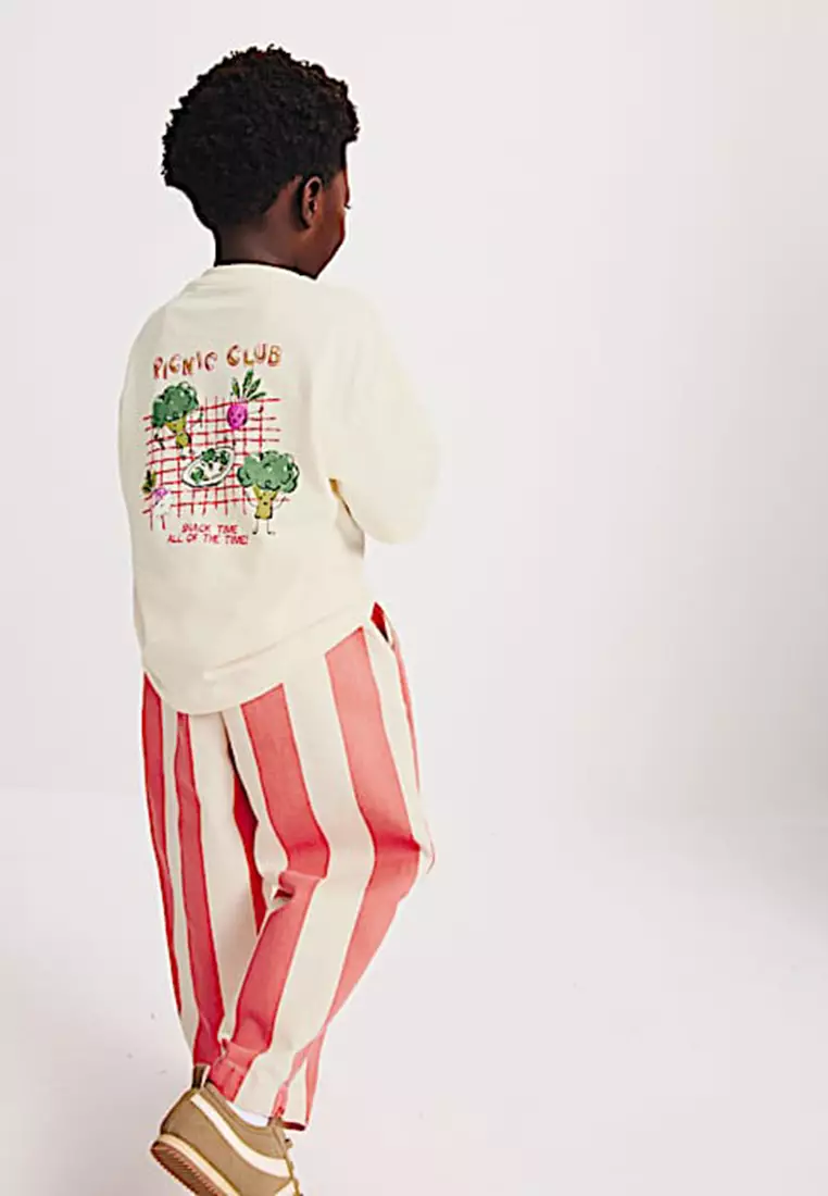 2 Piece Pure Cotton T-Shirt & Striped Trousers Outfit