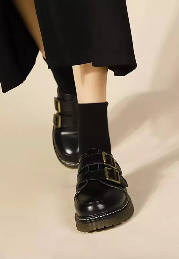 3.5CM Leather Monk Strap Shoes MZ2229-1