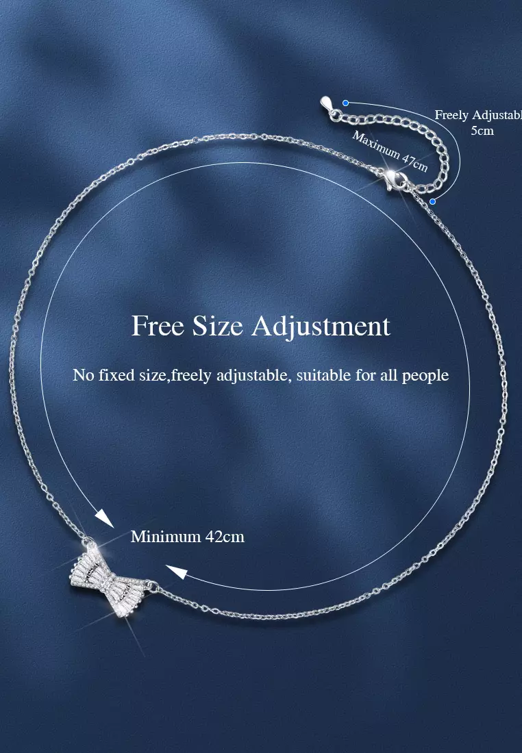 Kalung Wanita Berlian Perhiasan Original Fashion Luxury Dilapisi Platinum Anti Pudar Kalung Cewek