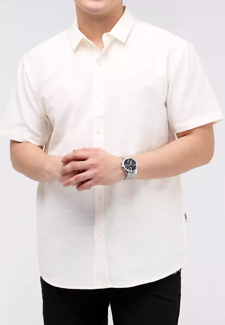 Woven Slub Cotton Short Sleeves