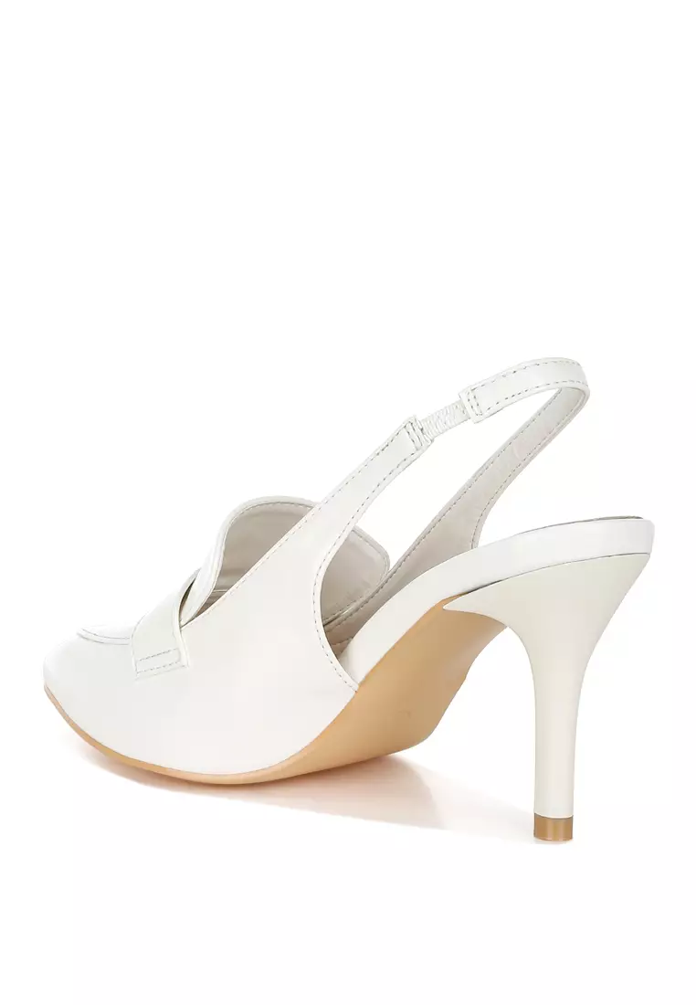 Slingback Loafer Sandals In White