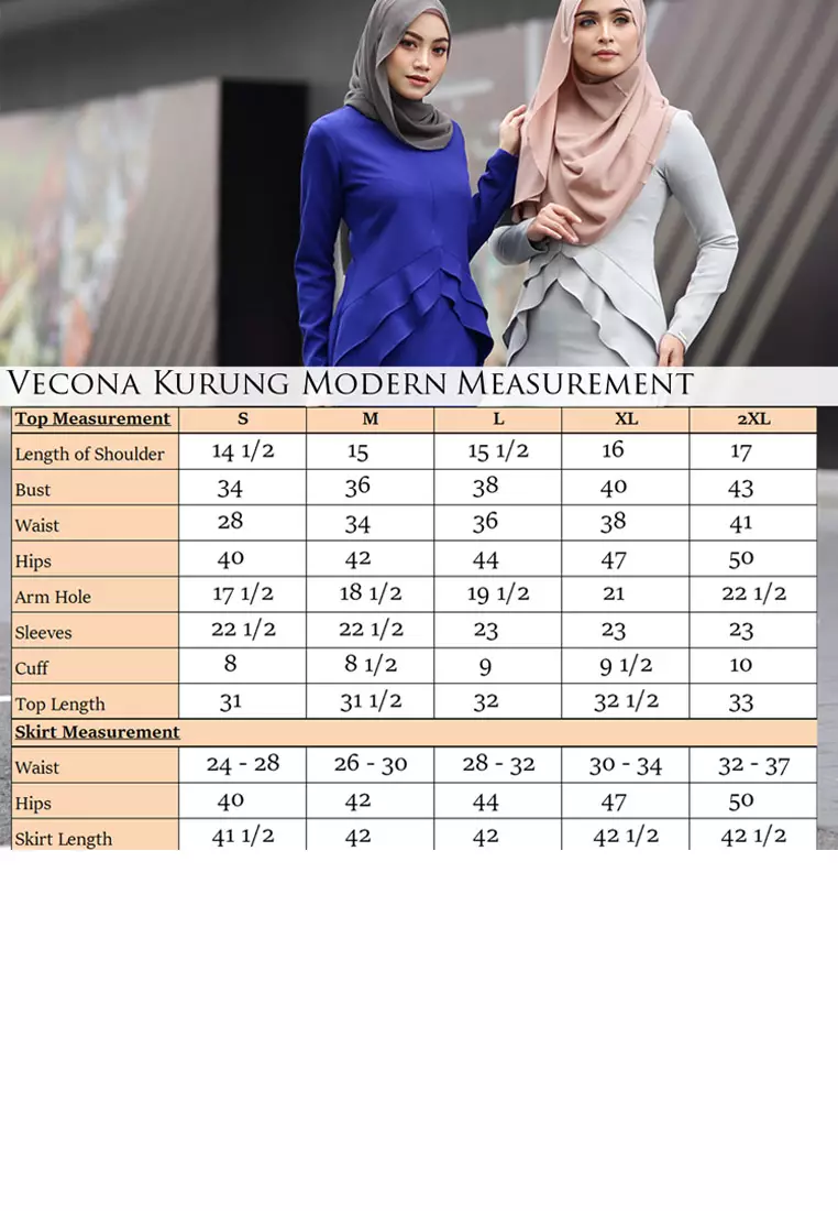 Vecona Kurung Modern in Royal Blue
