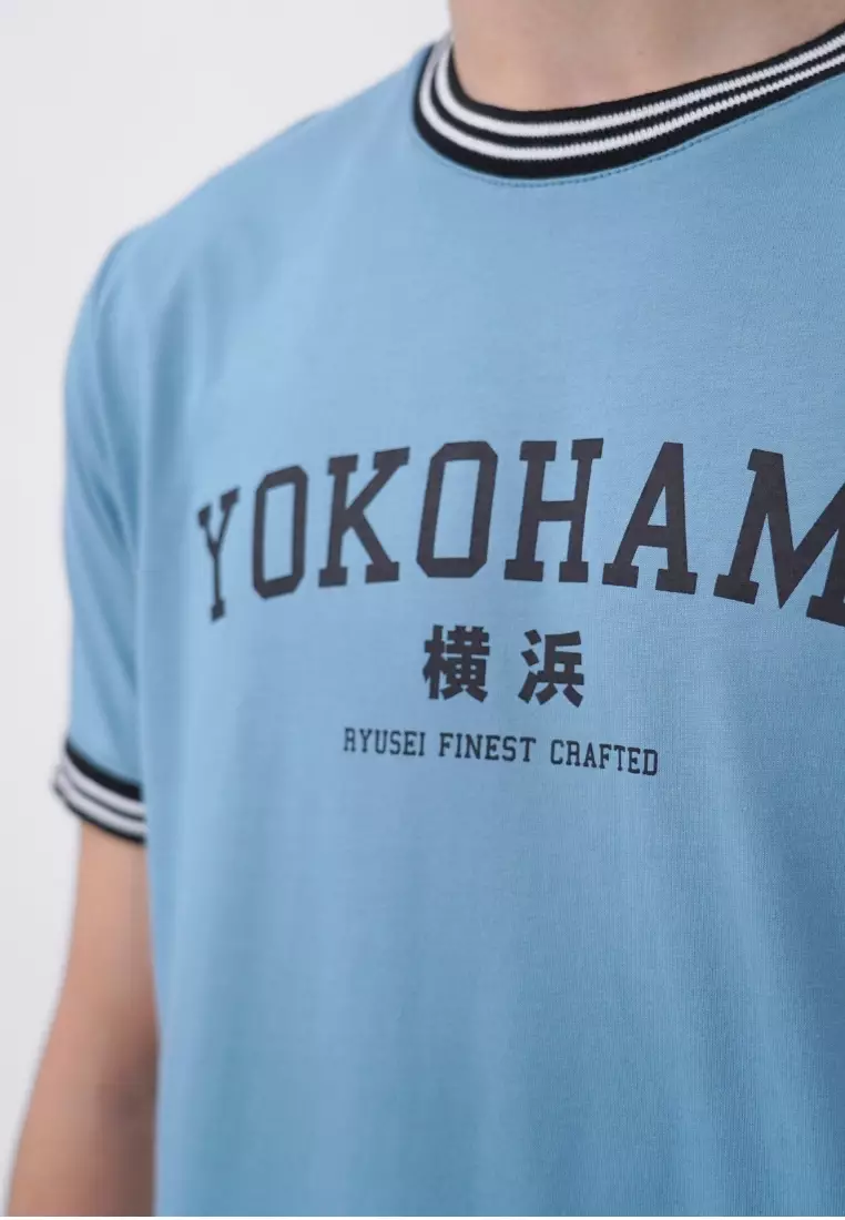 Ryusei Kaos Pria Yokohama Smoke Blue