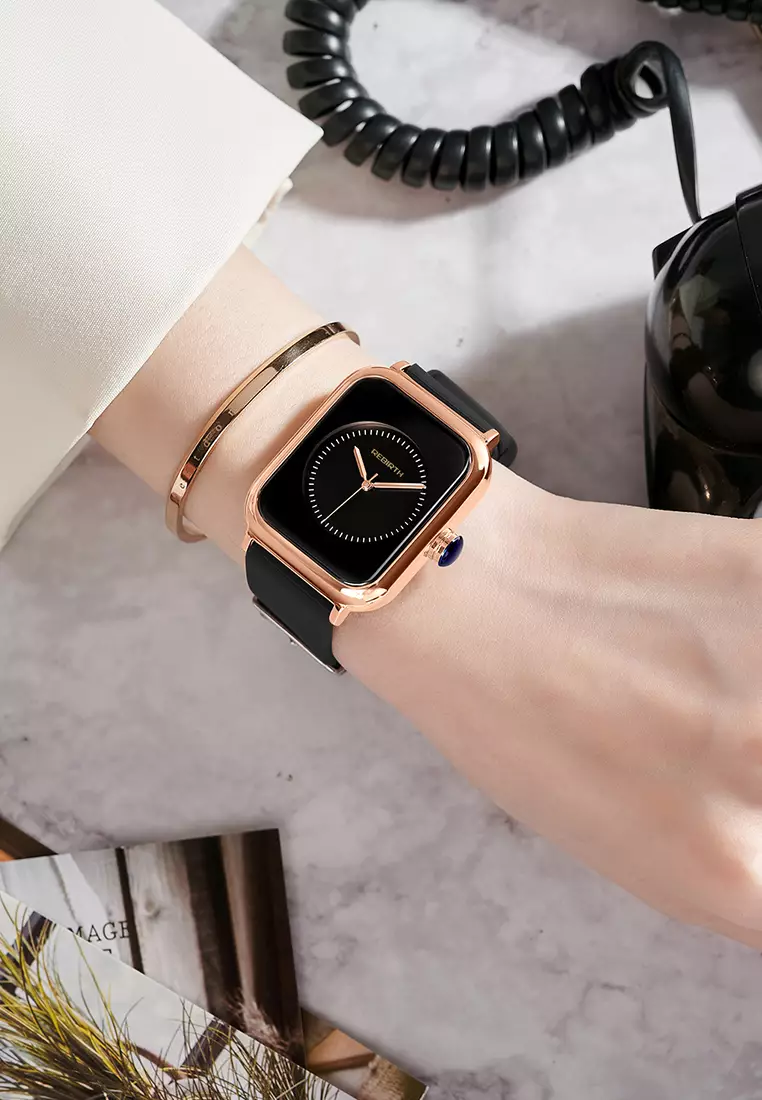 jam tangan wanita tali silikon tahan air kuarsa atas bisnis jam tangan cewek