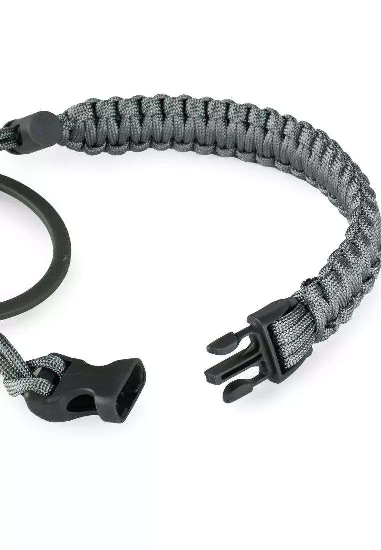 Crossing Paracord Bottle Carrier Strap with Carabiner - Grey