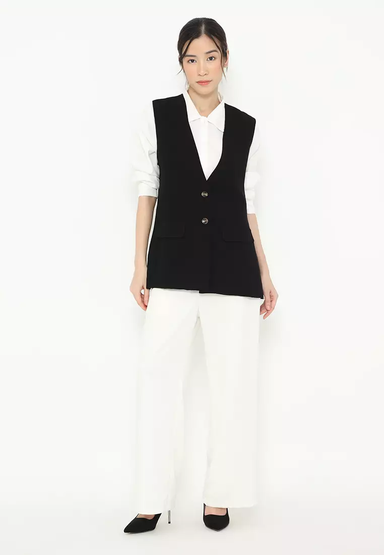 Basic Vest in Black By Brilliant girl Warna HITAM