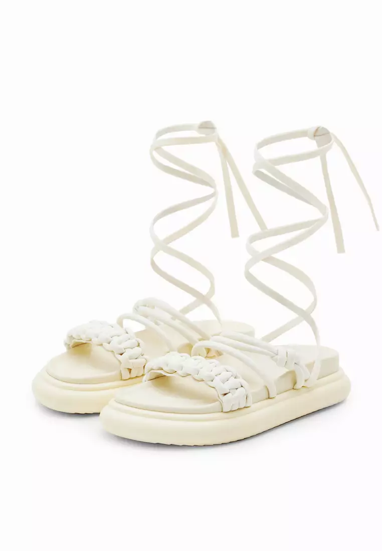 Desigual Strappy tie platform sandals 