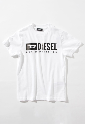 Diesel white Short-sleeved T-shirt with logo B6F09KABCF39D8GS_1