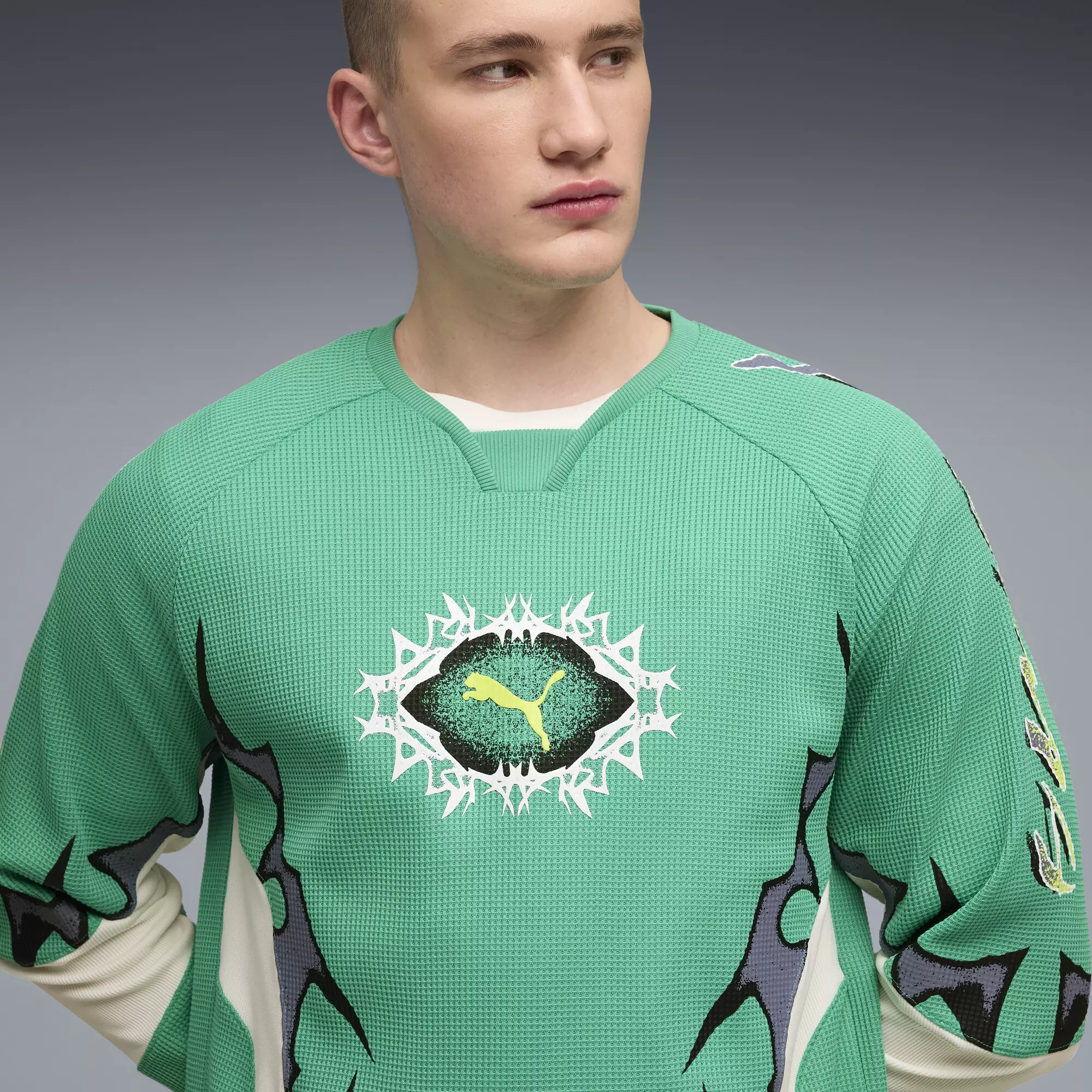 PUMATECH-X Men's Long Sleeve Waffle Shirt