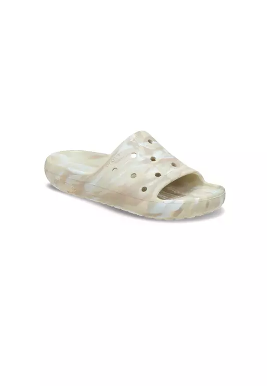Classic Marbled Slide 2 in Bone Multi