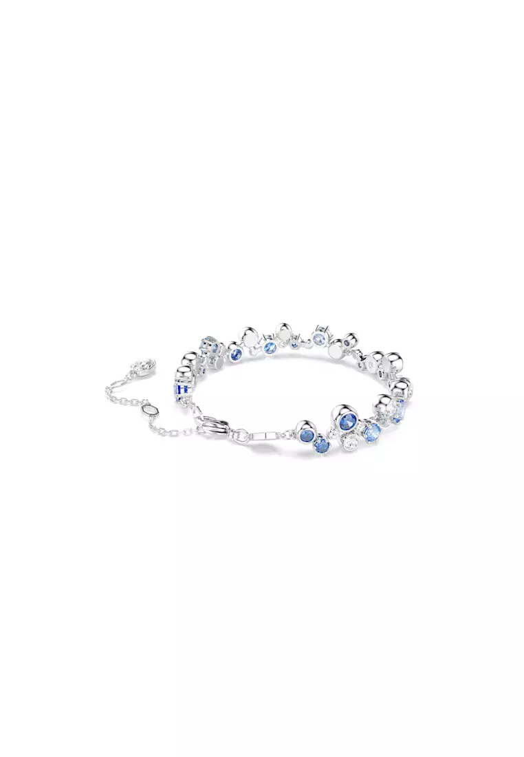 Constella bracelet, Mixed cuts, Blue, Rhodium plated