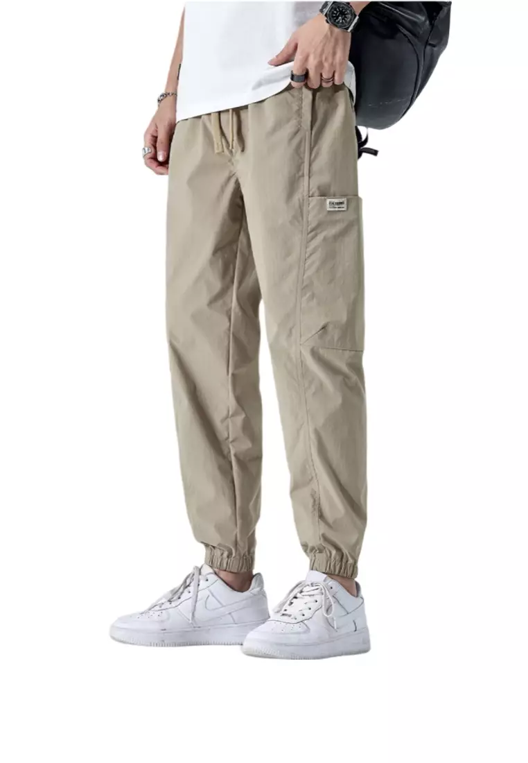 White cotton drawstring hot sale pants mens