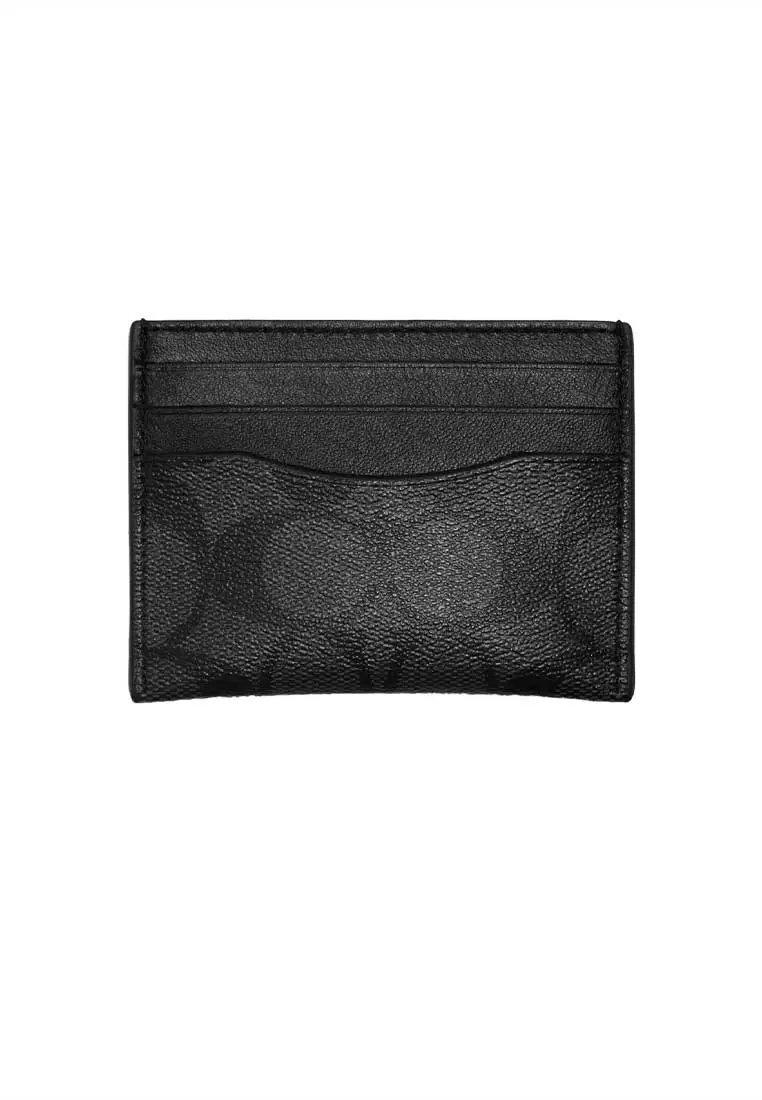 Buy Coach Slim Id Card Case In Signature Canvas Charcoal/Black