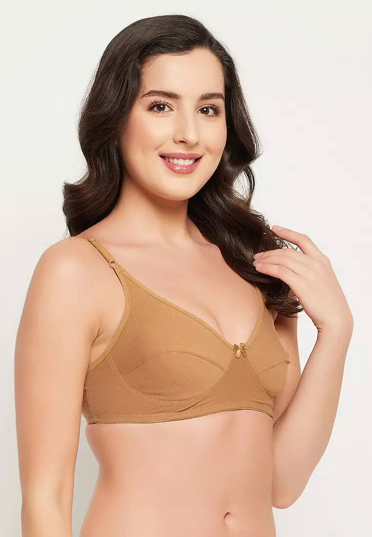 Buy Clovia Clovia Non-Padded Non-Wired Full Cup Bra in Beige