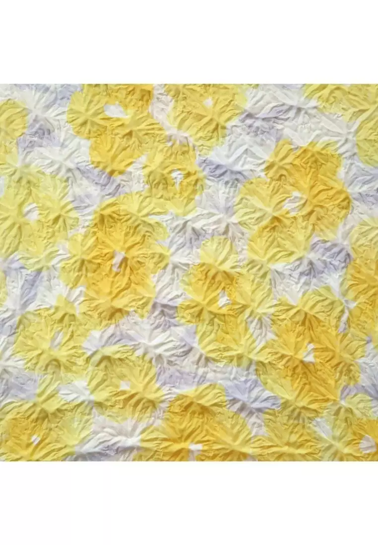 Floral Pattern Shibori Bag - Yellow