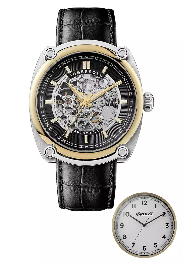 Ingersoll Michigan Black Leather Analog Automatic Watch For Men INI13301