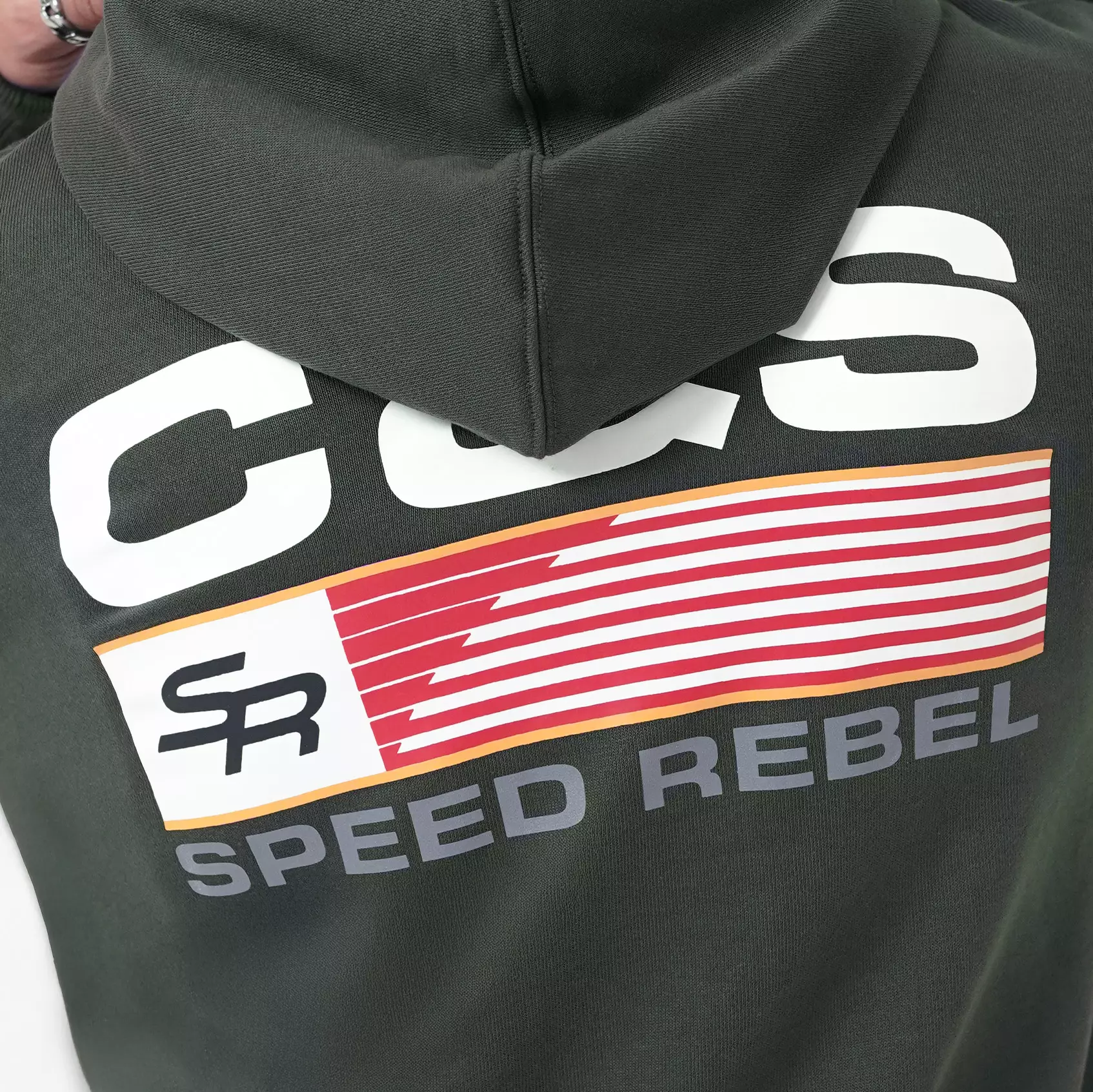 CELCIUS Speed Rebel Embroidery Hoodie LIN001447C Hijau