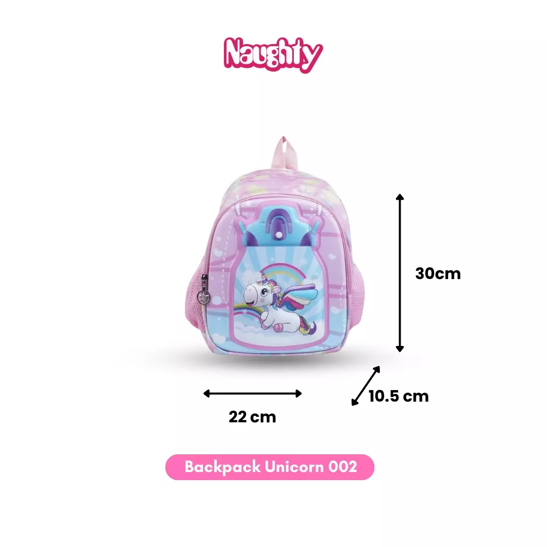 Tas Ransel Anak Perempuan Sekolah Tk Paud Backpack Unicorn G643 2412002 Naughty Accessories
