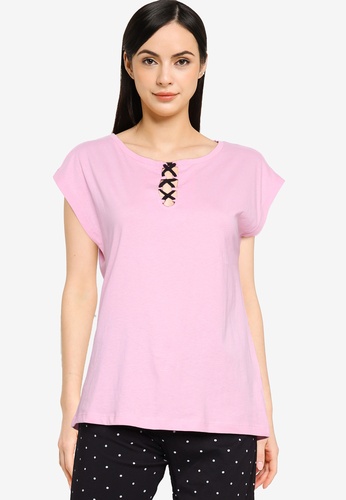 OVS purple Cap Sleeve Pyjama Top 74E07AAFD87B37GS_1