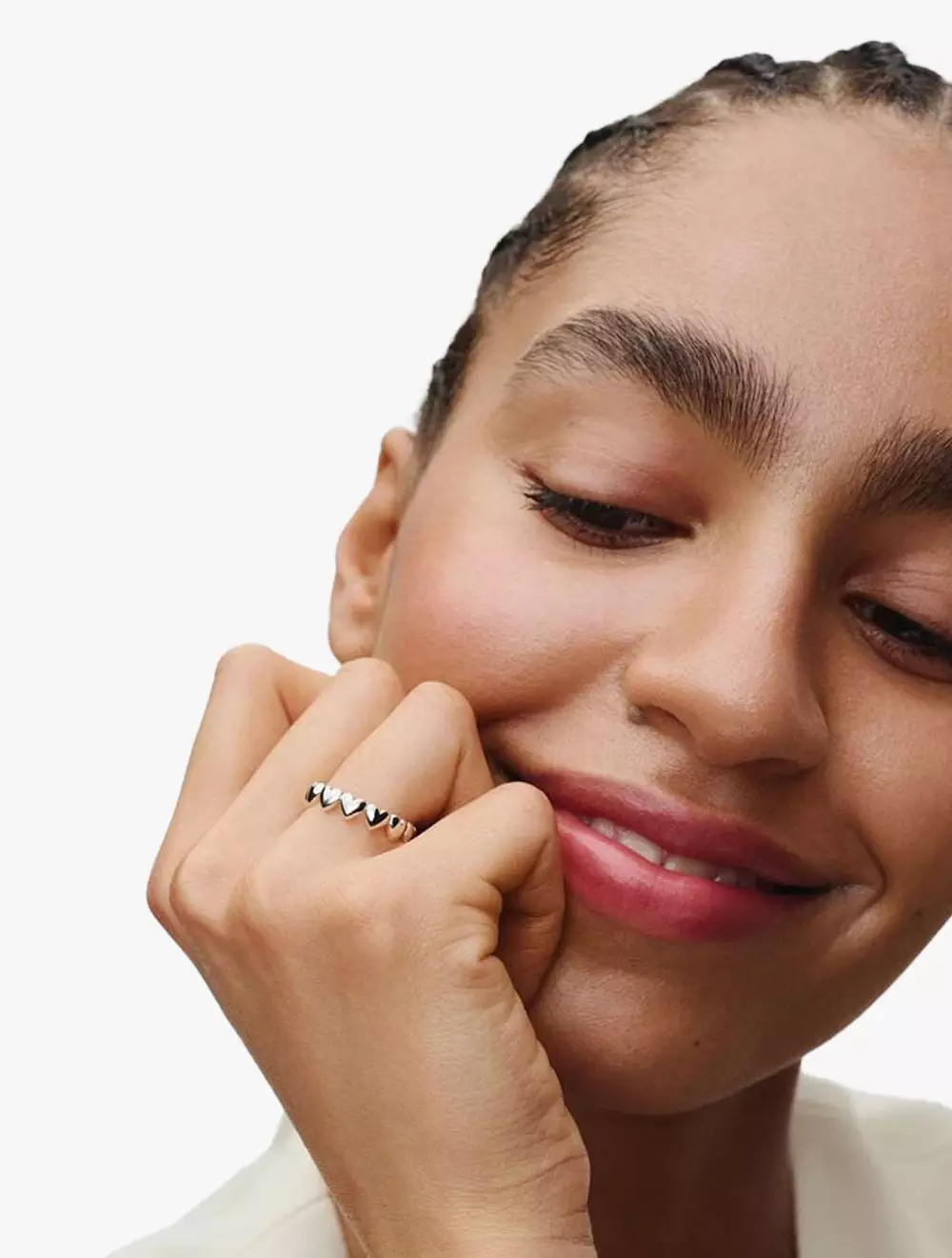 Hearts sterling silver ring