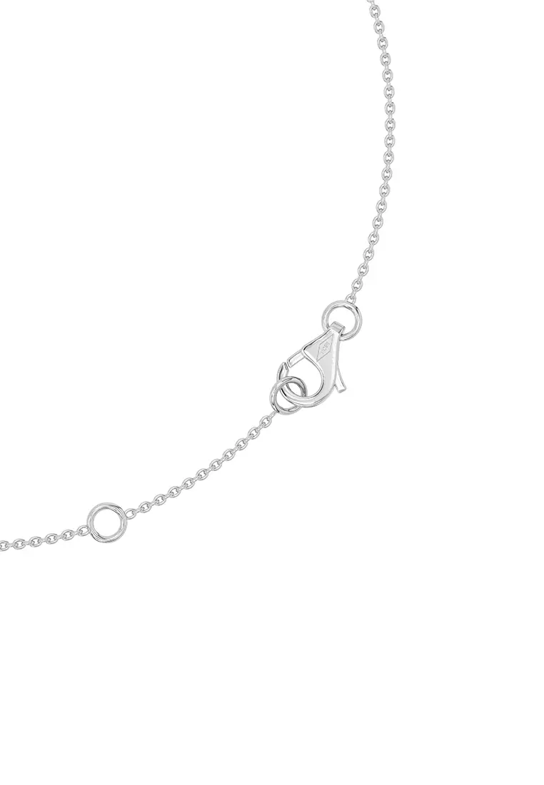 Minimalist Lab Grown Diamond Station Necklace in 14K White Gold D/E-VVS/VS (0.50ct TDW)