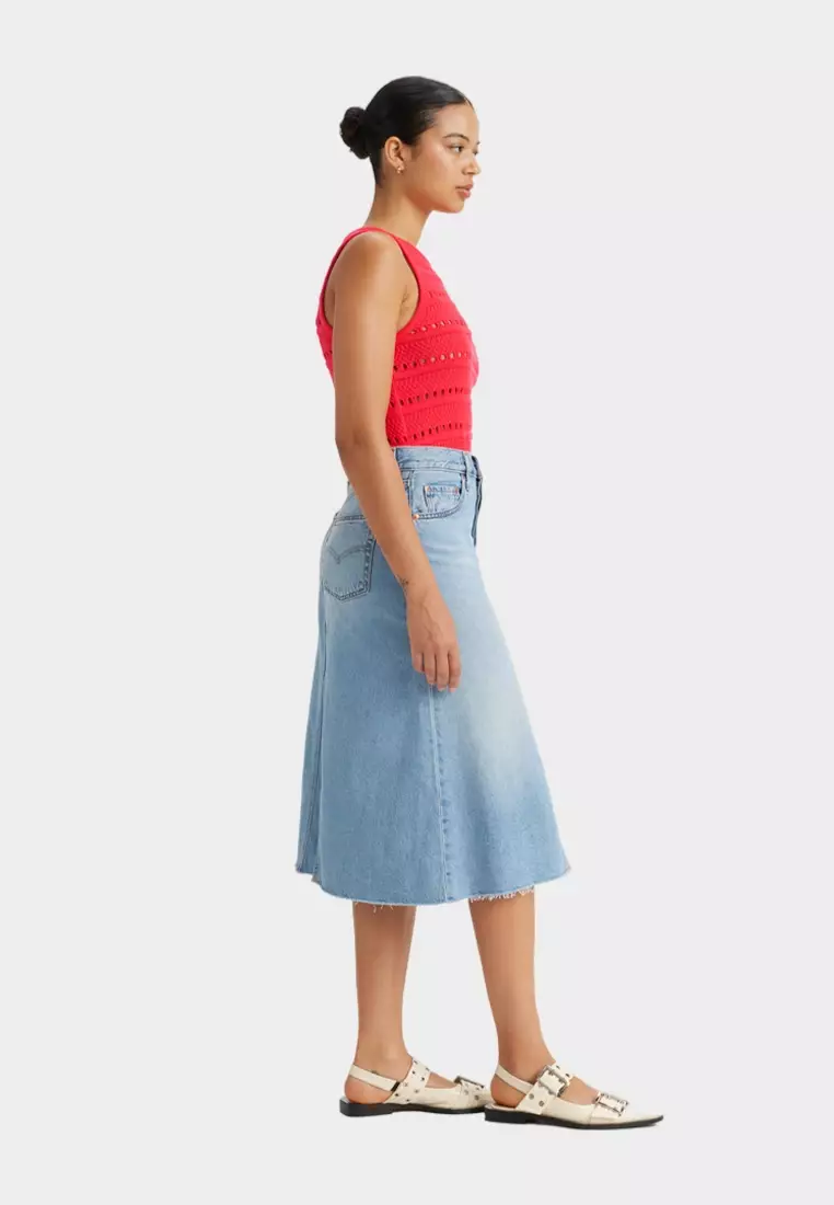 Women's High-Rise A-Line Deconstructed Skirt A9316-0001