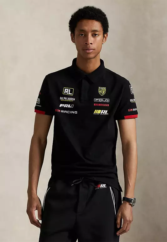 Custom Slim Fit Stretch Mesh Polo Shirt