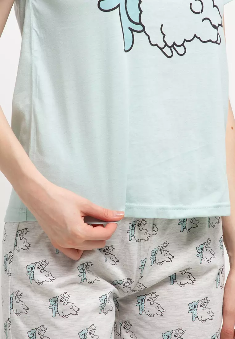 Pyama Baju Tidur Short Sleeve Short Pants  Set  Sleepwear