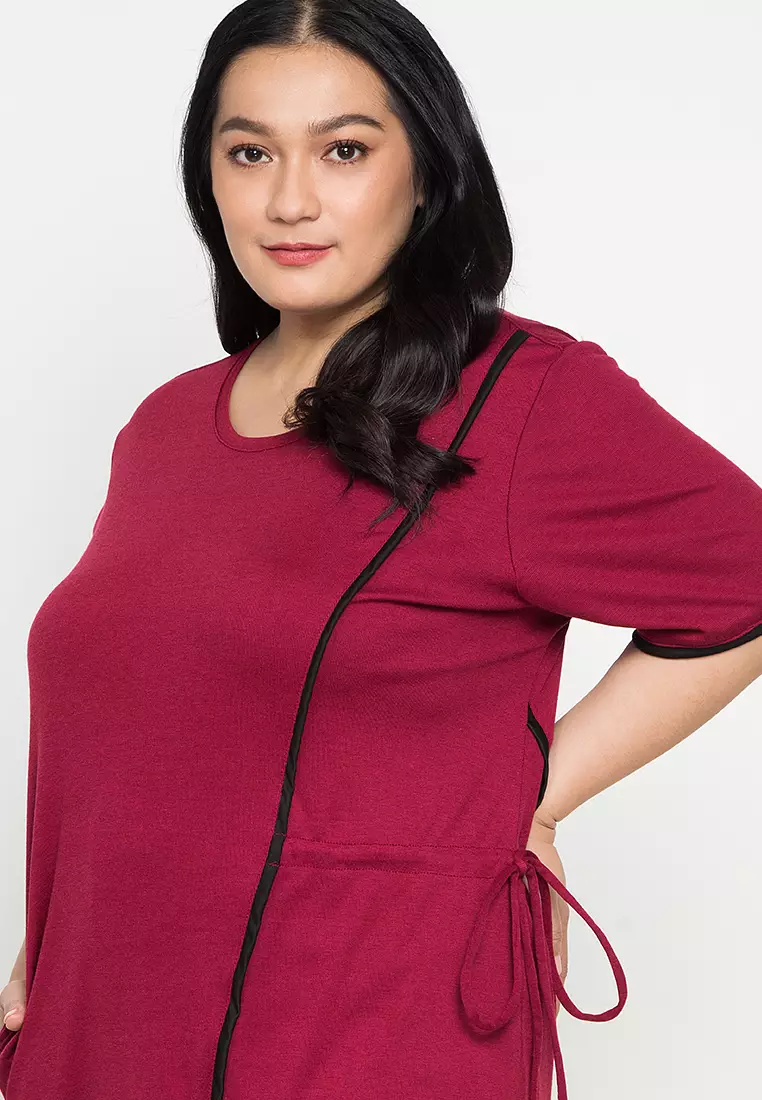 Buy Maxine Plus Size Short Sleeves Piped Blouse 2024 Online | ZALORA ...