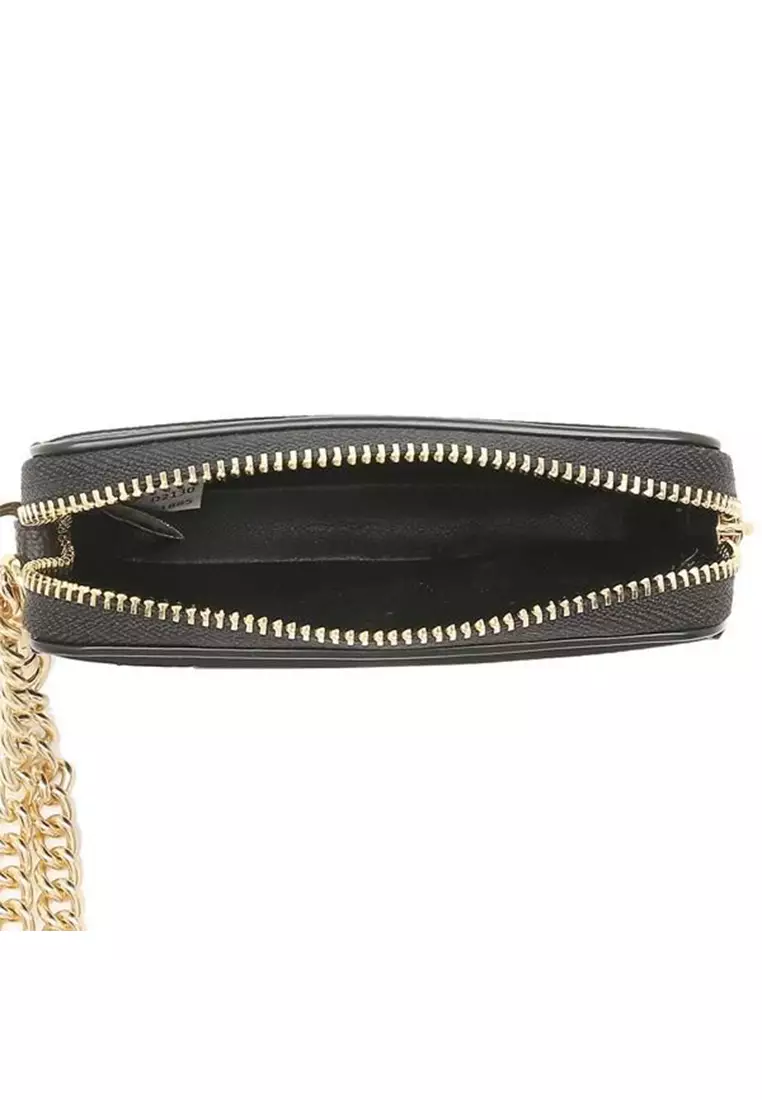 Buy Coach Coach Zip Card Case In Blocked Signature Canvas Khaki Brown