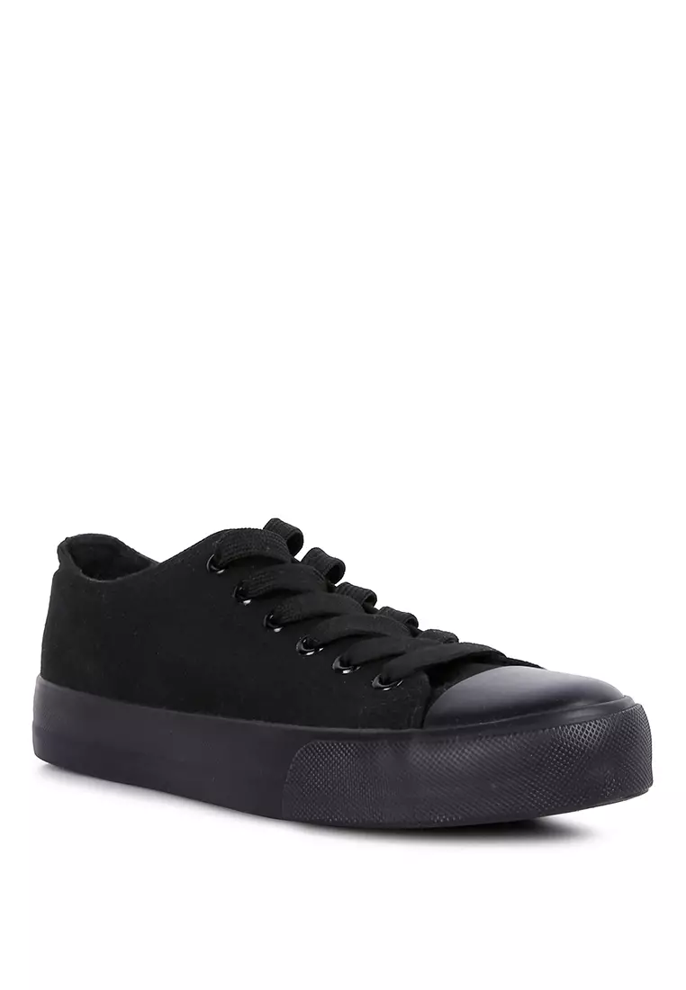 Canvas sneakers black store