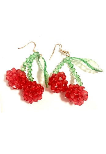 Glamorbit red and green and gold Salinka Cherry Statement Earrings 6DBFBAC6D5ED39GS_1