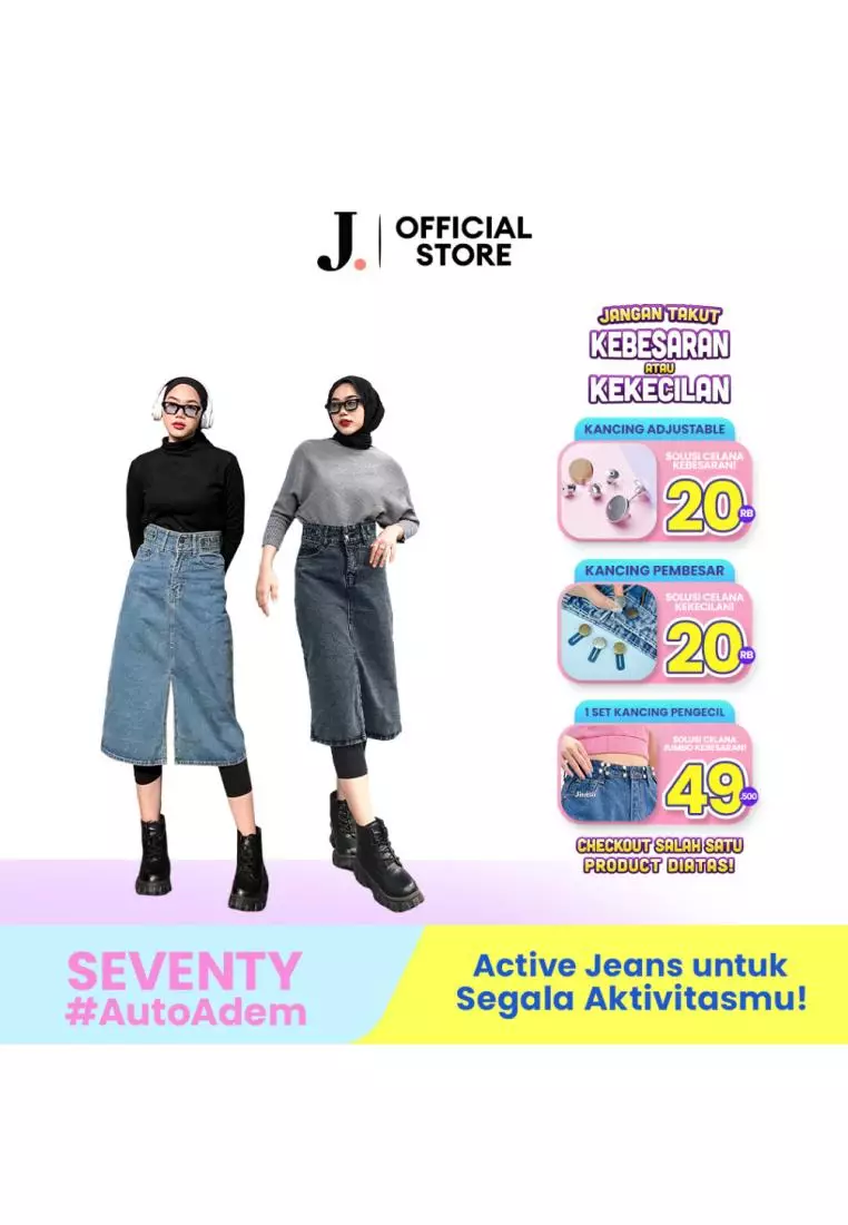 Highwaist Rok Slit Jeans Panjang 996 SEVENTY
