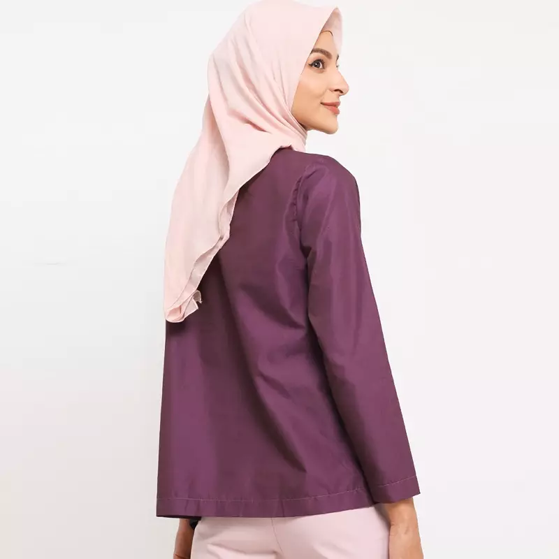Devra Assymetrical Blouse In Maroon / Grey