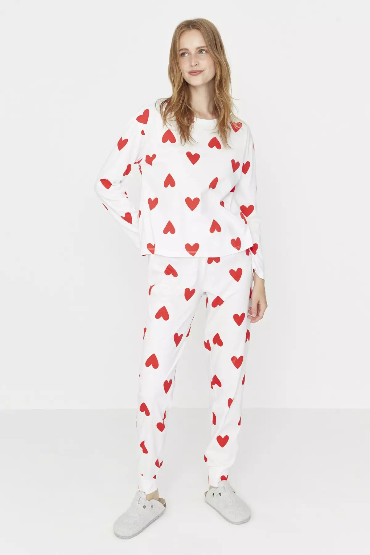Heart Printed Pajamas Set