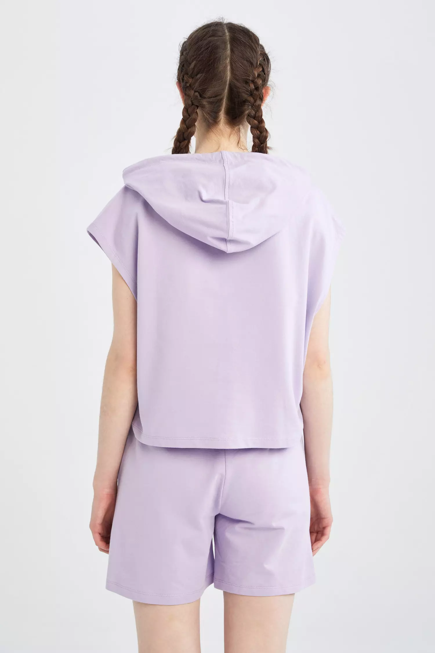 Buy DeFacto Regular Fit Sleeveless Kangaroo Pocket Hoodie Online