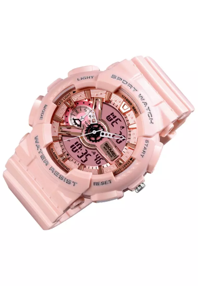 Jam Tangan Analog Digital Pria Design Sporty Many Function Waterproof Strap Tali Material PU DS88 ORIGINAL