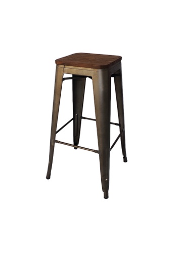 Chic Establishment black and brown Amriswill Stool 63096HL2726D94GS_1