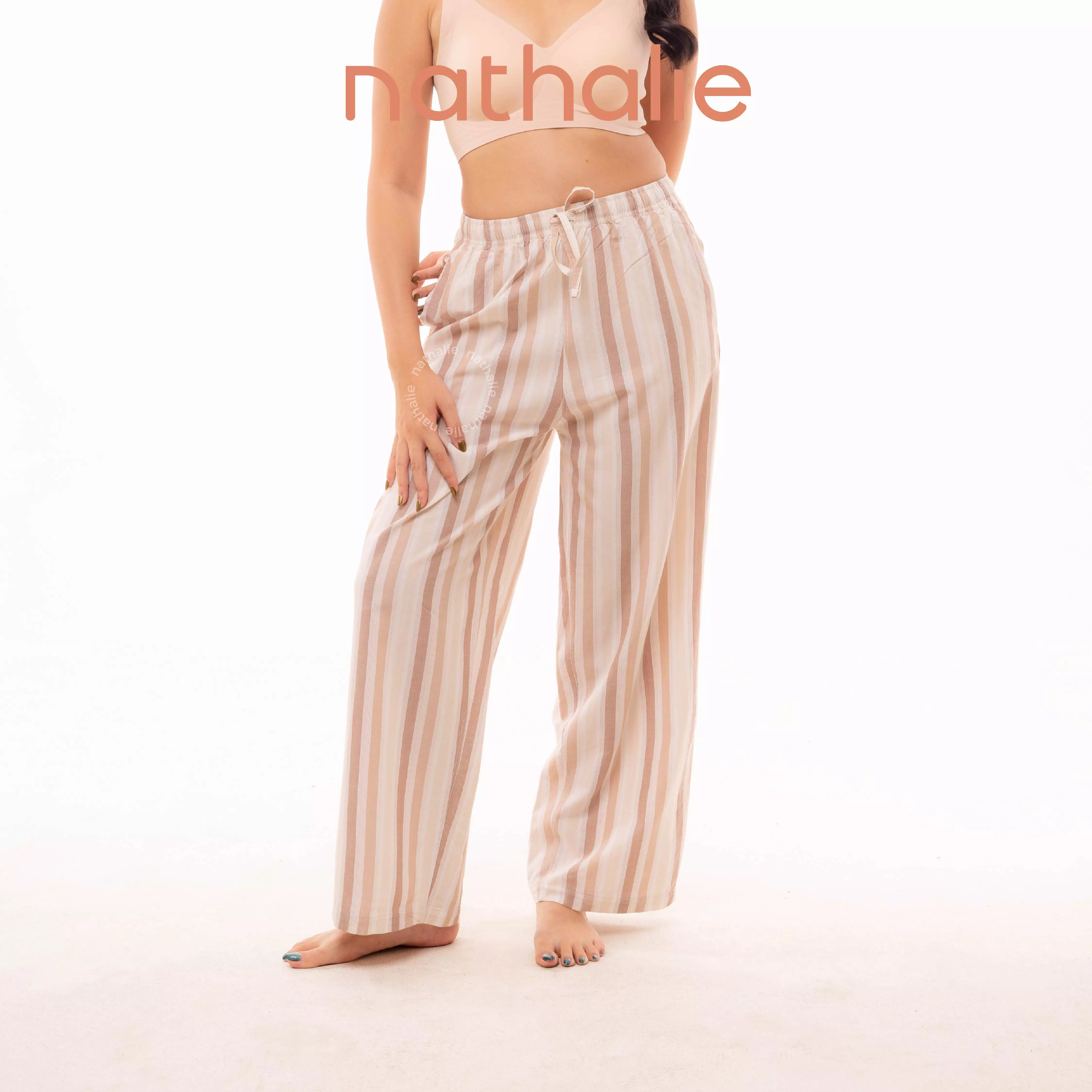 Nathalie Relaxing Striped Pants 1 pcs NTC 3503 - Blush