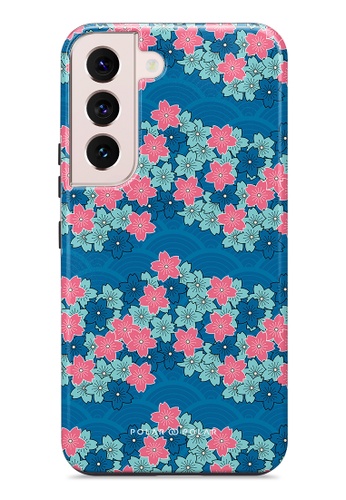 Polar Polar blue Navy Sakura Wave Samsung Galaxy S22 5G Dual-Layer Protective Phone Case (Glossy) 04816ACB3C604CGS_1