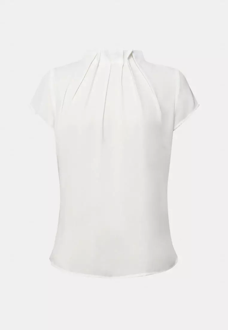 Olivia Pleated High Neck Top