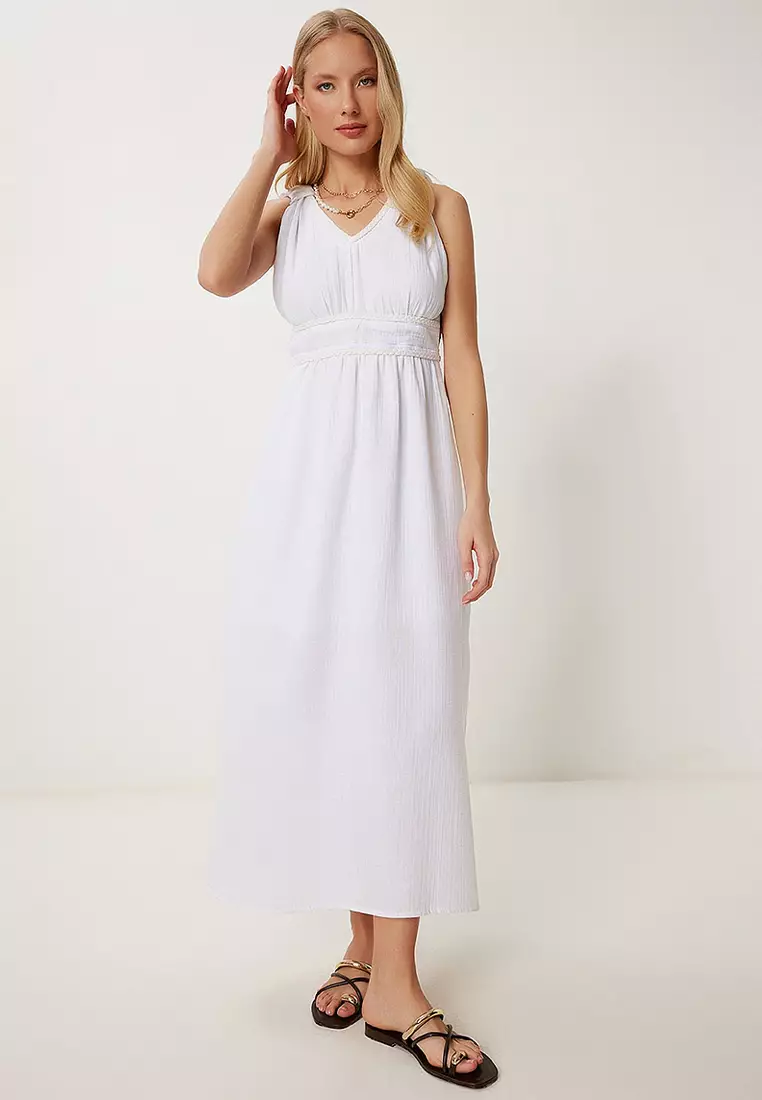 Knitted Striped Summer Linen Dress
