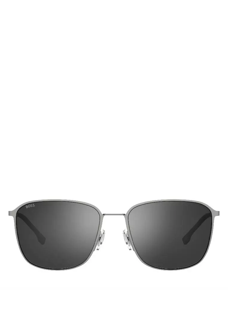 BOSS Sunglasses BOSS 1691/F/SK-R81-T4, Square Sharp with Matte Ruthenium color