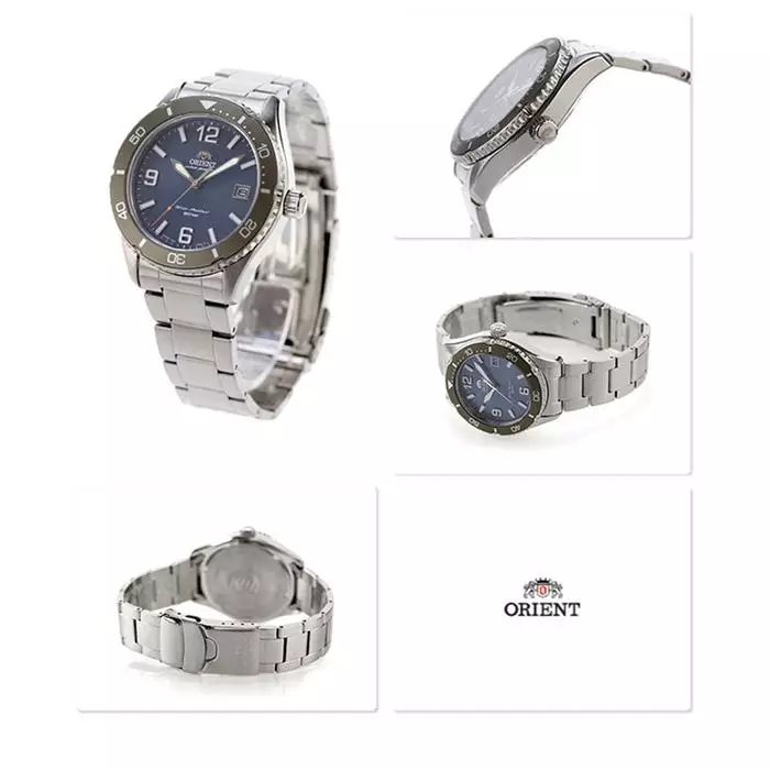 Orient RA-WJ0002L10B Biru Rantai Silver Solar Cowok