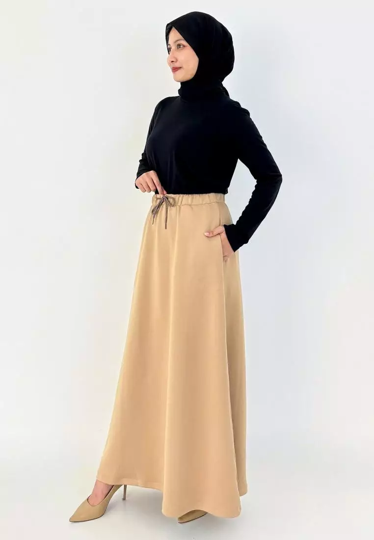 Ghea Skirt (Rok Panjang Basic) - Coklat