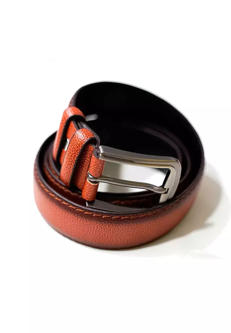 ikat pinggang kulit pria warna coklat ban pinggang sabuk kulit leather