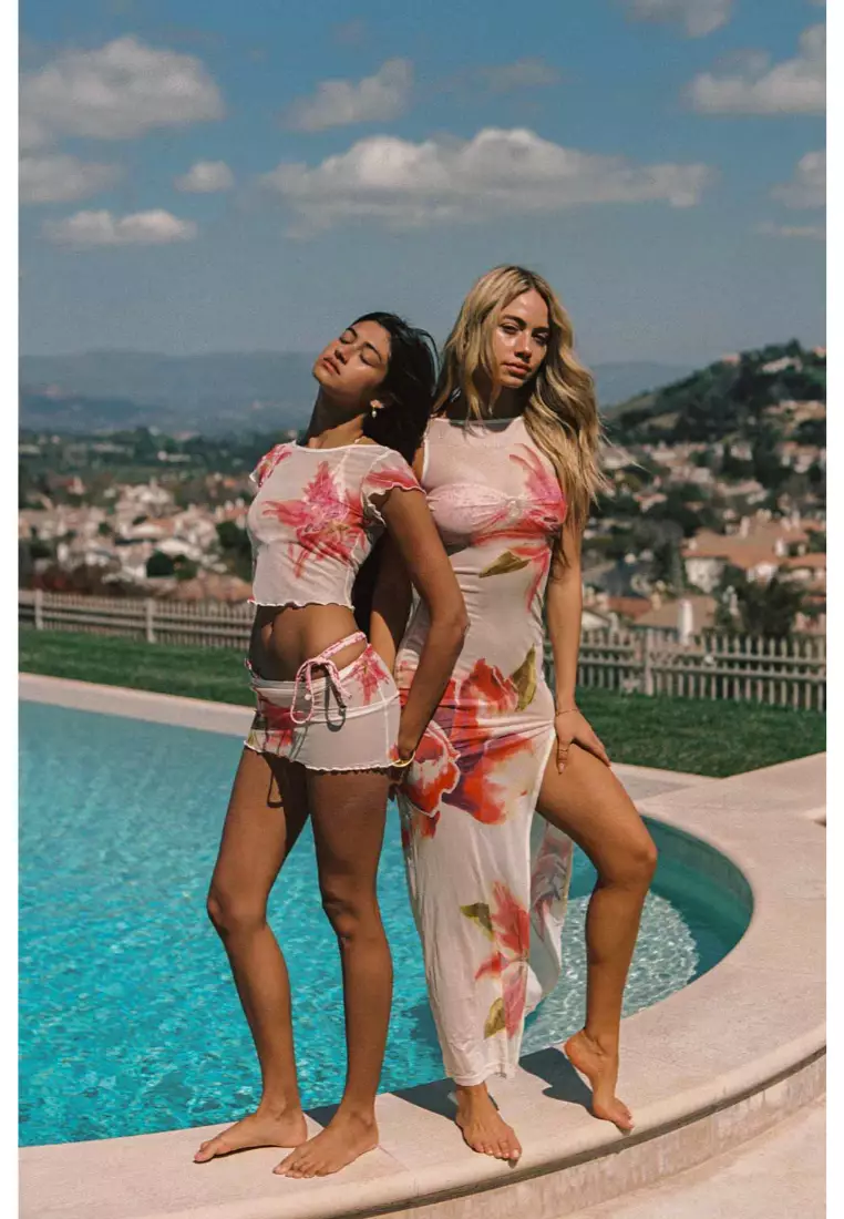 Serena Maxi Mesh Dress / Tiger Lily