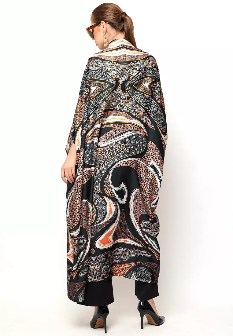 Kanzi Long Sleeve Brown Batik Kaftan