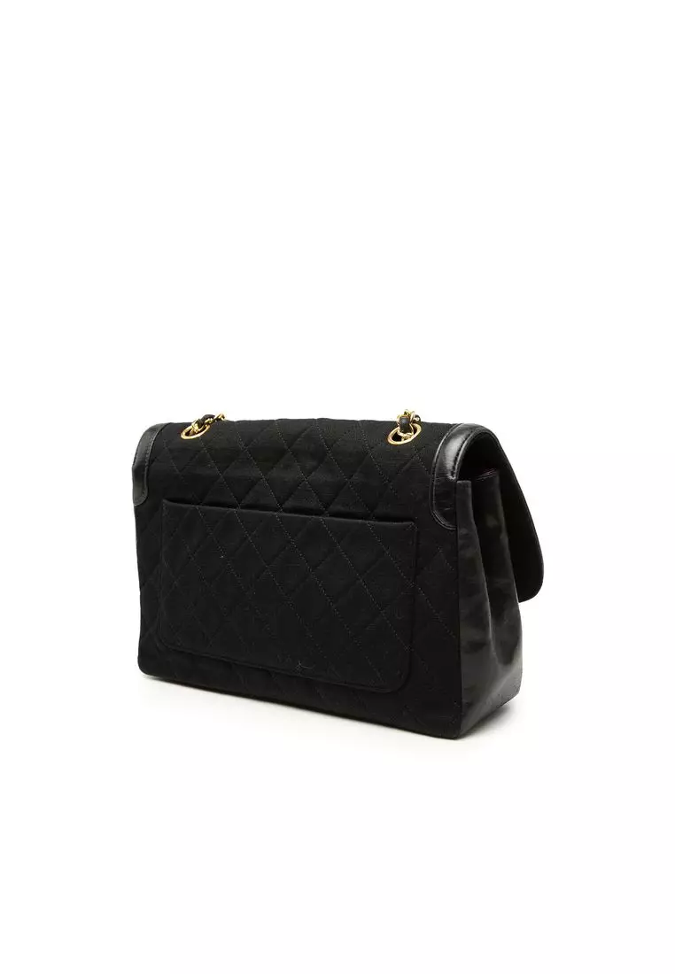 Pre-Loved Chanel Cc Quilted Jersey And Lambskin Trimmed Single Flap